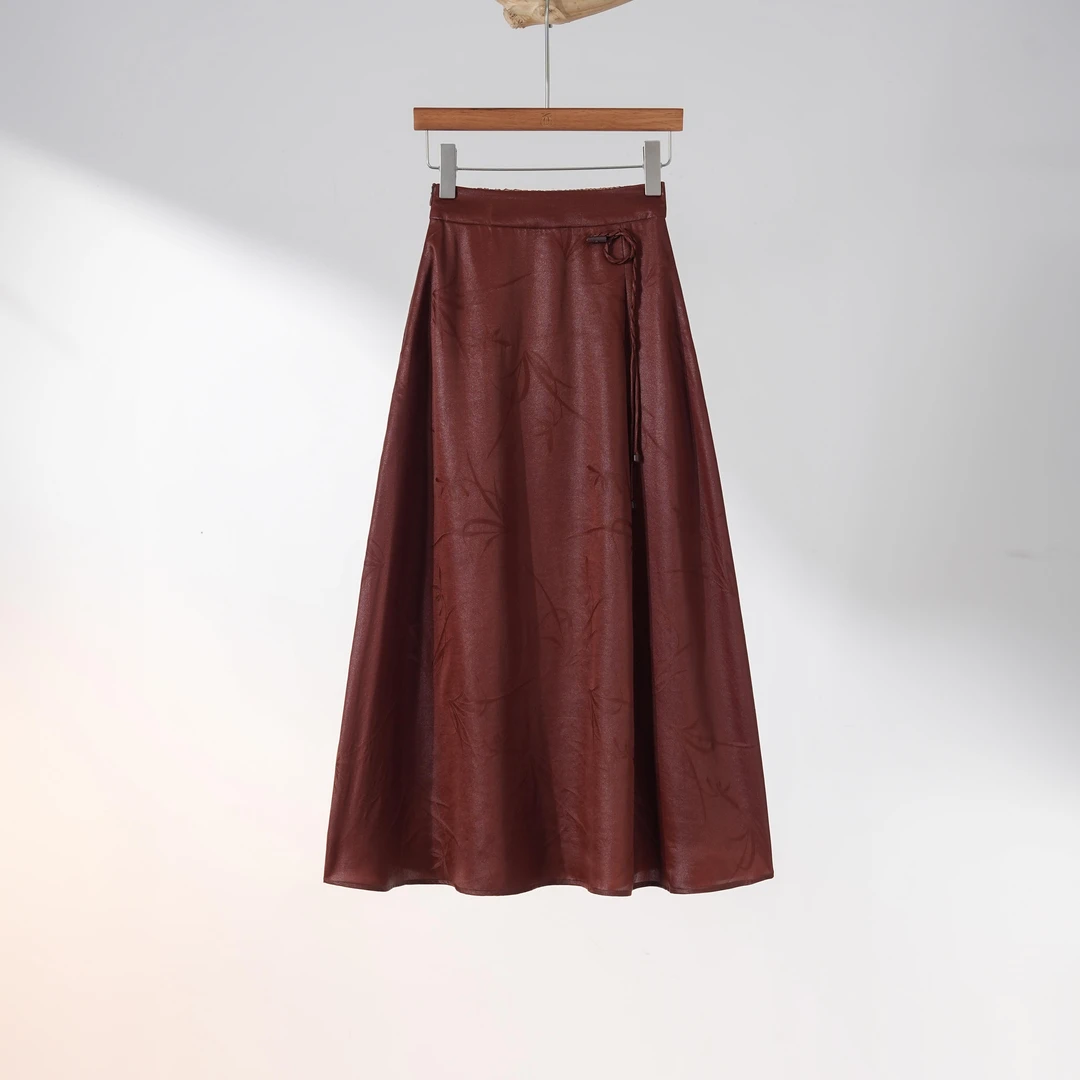 西子/【赤兰裙】25姆米非遗红云纱印花高腰精致优雅半裙/BQTJ062