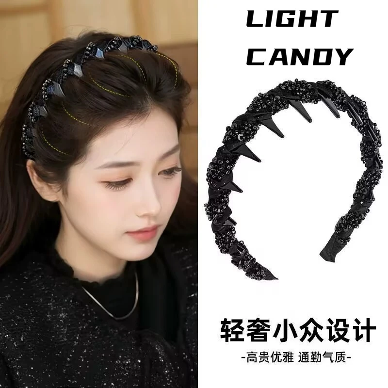 郭晶晶同款新款路易斯繁星发箍轻奢气质小香风手工串珠上班族发箍