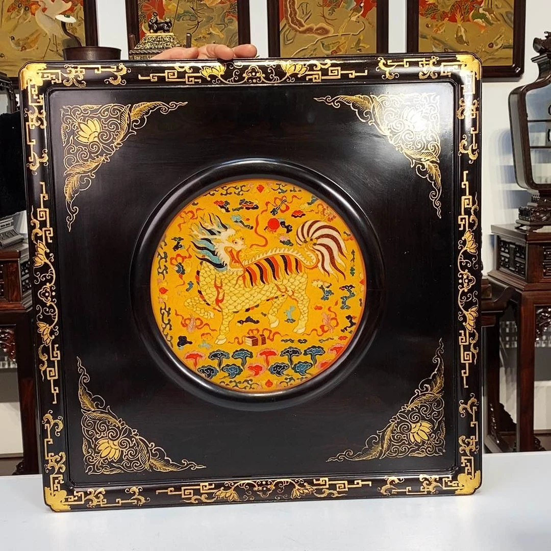 黑酸枝木类成套家具紫光檀挂屏