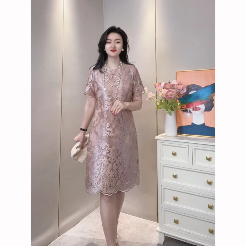 【深圳-南油】2025新款女装夏季时尚镂空绣花透气连衣裙24240#