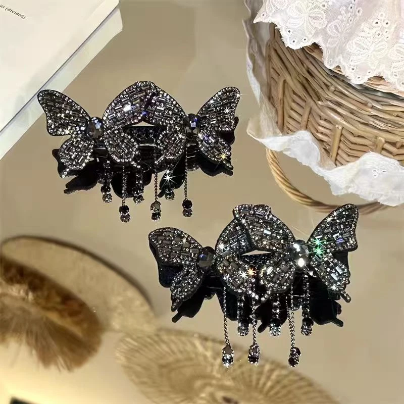 【蝶影翩翩】森系超仙蝴蝶流苏鸭嘴夹公主风气质百搭侧边夹发夹女