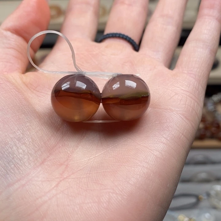 玛瑙/玉髓未镶嵌天然玛瑙玉髓对珠可做手链配饰