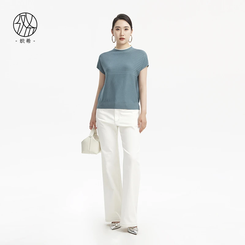 TESSITI｜夏季新款气质日常清新舒适撞色无袖针织衫