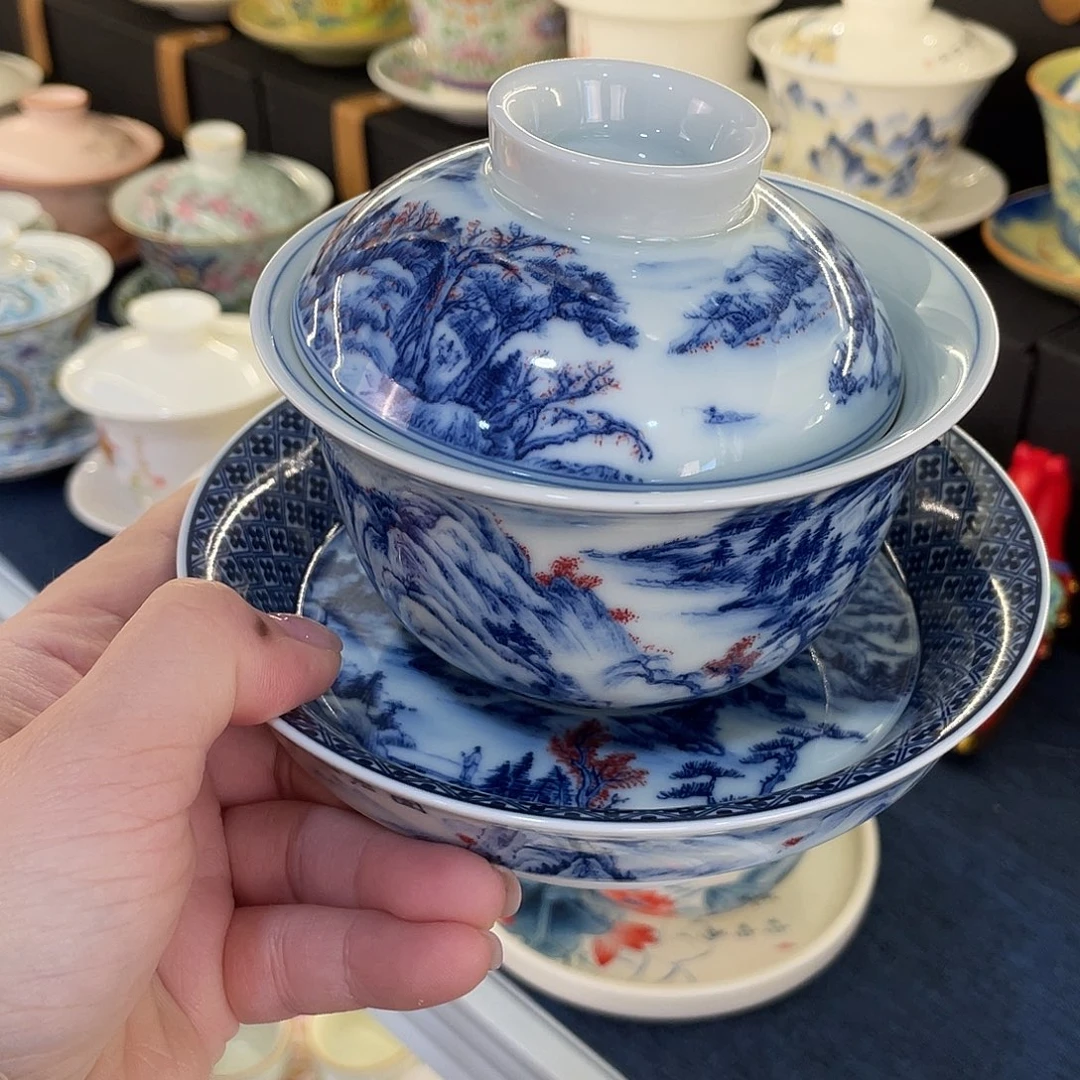 陶景德陶瓷盖碗茶具