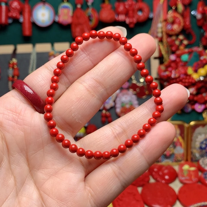 含辰砂工艺品卡四手串