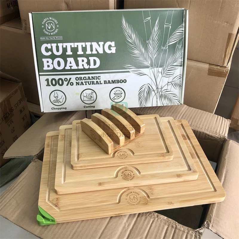 外贸款竹制菜板4件套加厚砧板家用切菜水果烘焙辅食板套装