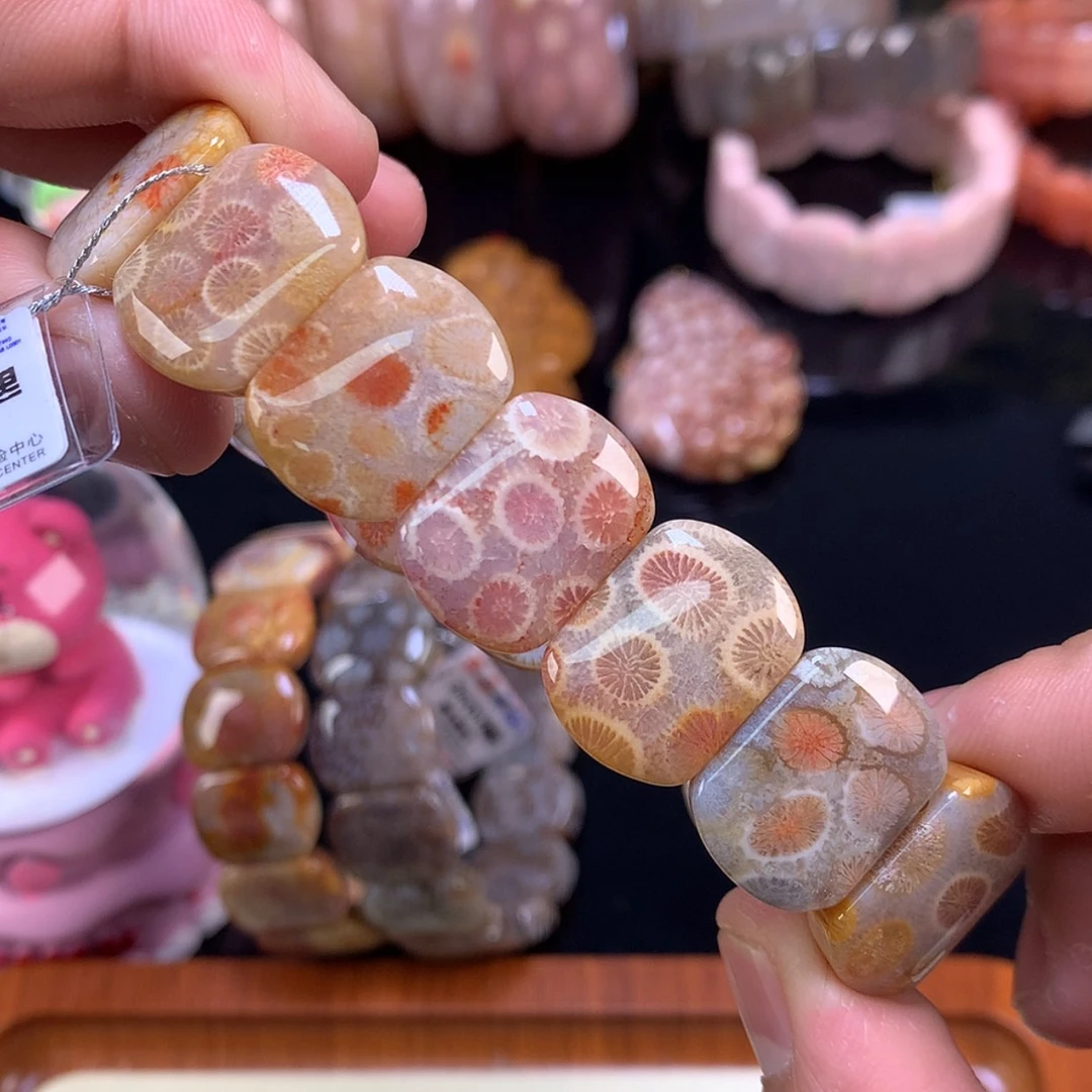 【闪购商品】颈饰未镶嵌硅化珊瑚（珊瑚玉）41号彩花花
