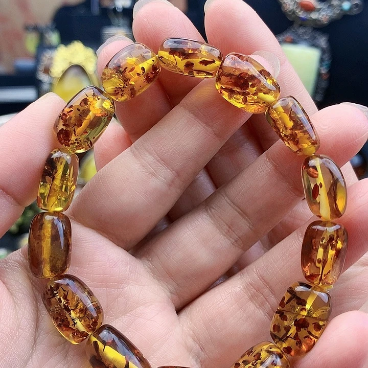 琥珀裸石未镶嵌手串