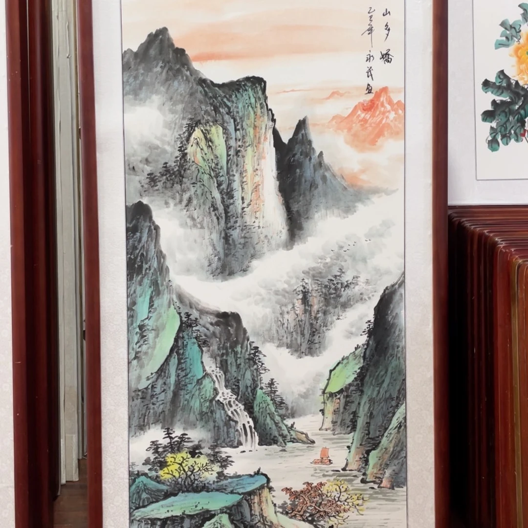 国画带框尺寸123*63厘米