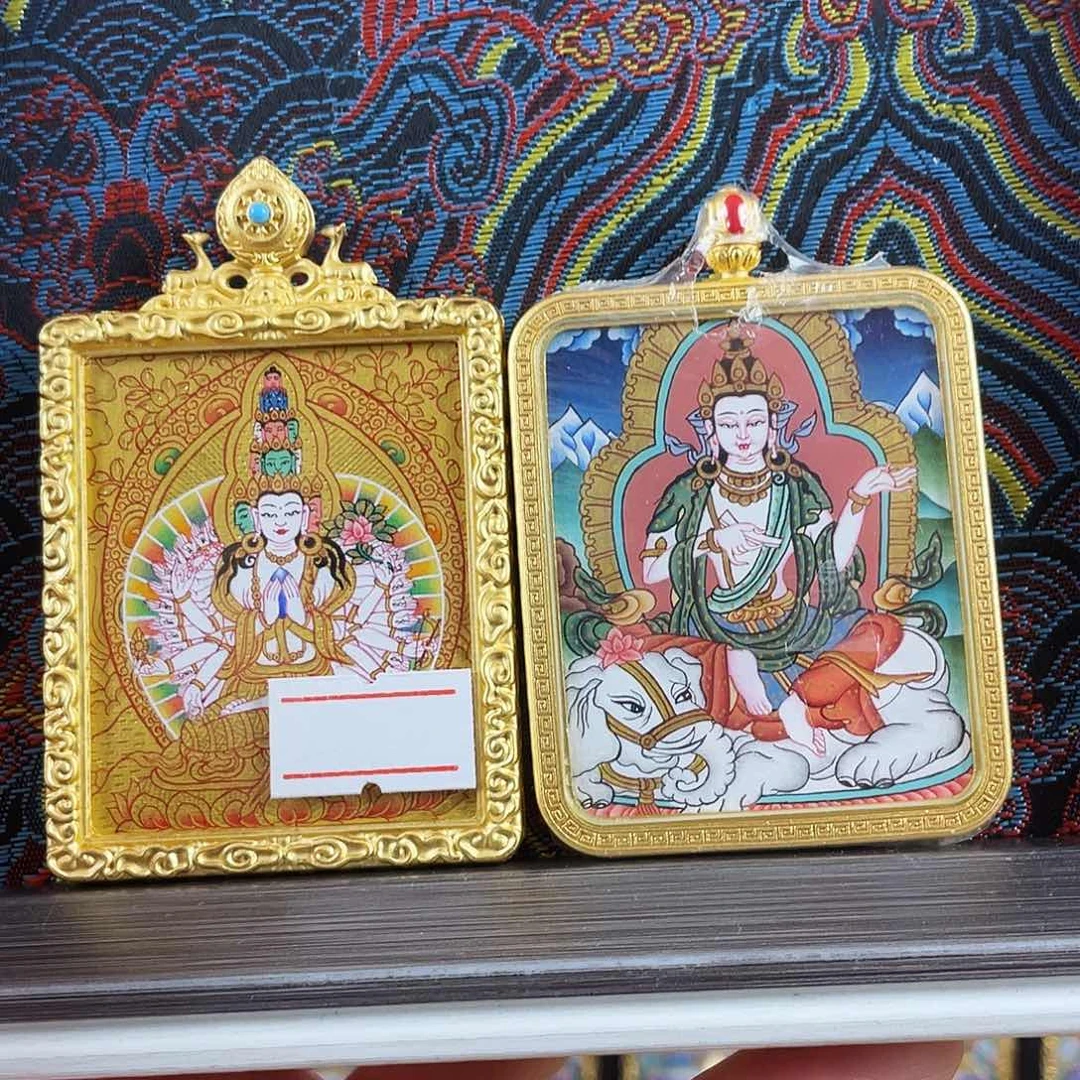 吊坠山*热贡千手和普贤双面