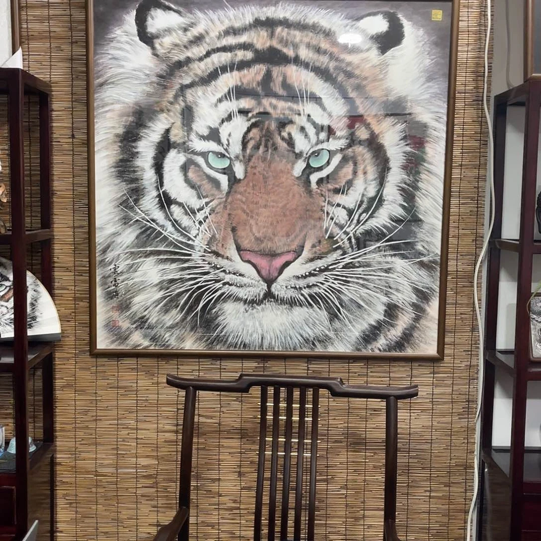 锦***品国画手绘国画虎头