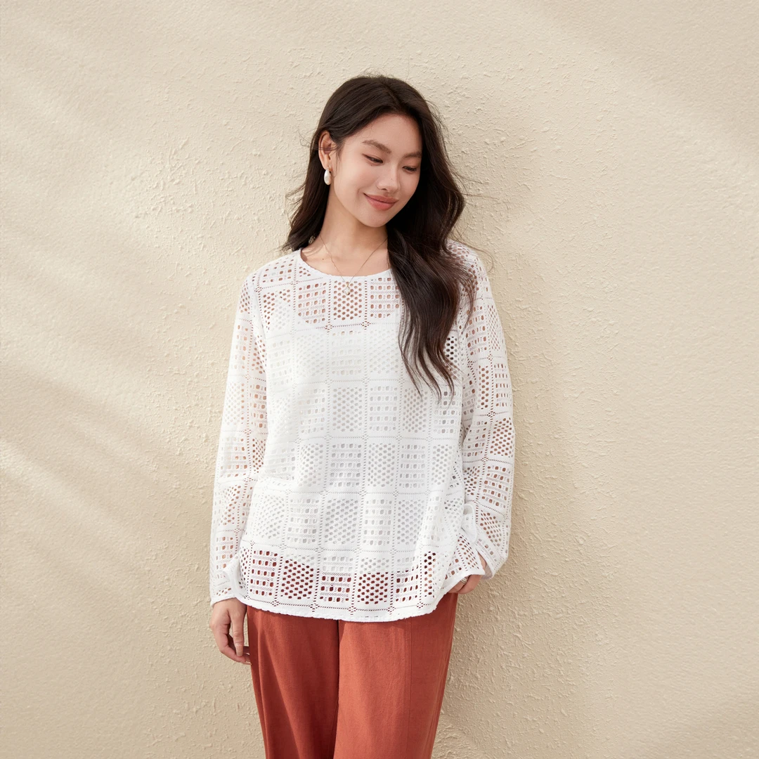 【慵懒时尚针织衫】纤莉秀大码女装显瘦通勤休闲百搭上衣QK2197