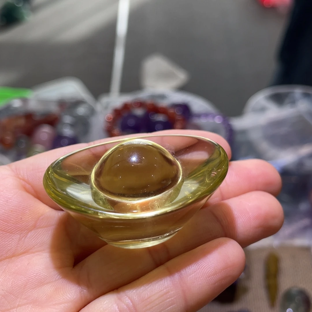 未镶嵌水晶珠宝半成品黄水元宝