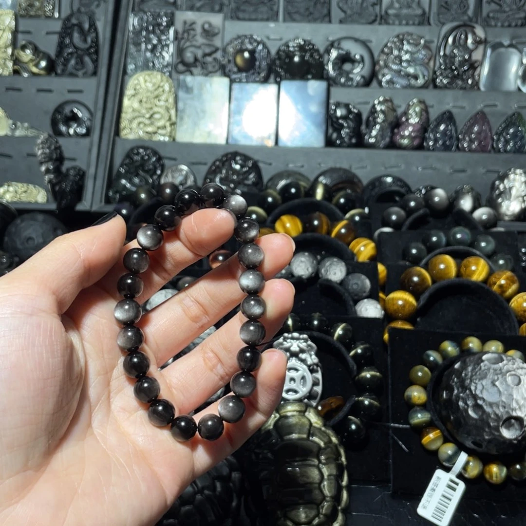 三***黑曜岩未镶嵌珠宝奇石