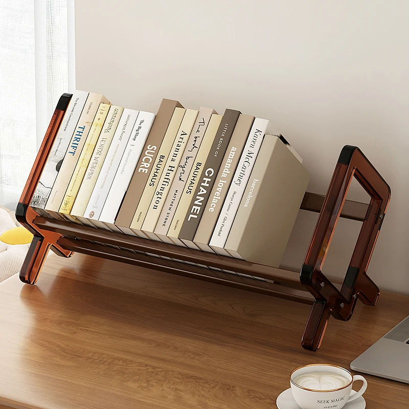 桌面书架简易家用小型桌上收纳架不占空间儿童绘画本飘窗摆放架子