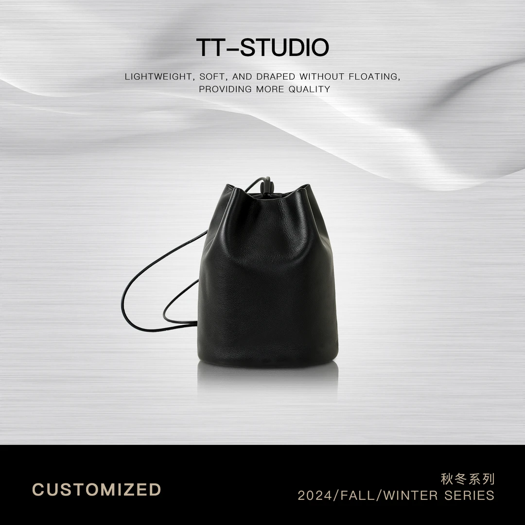 TT【牛皮双肩包】明星同款牛皮抽绳肩带柔软轻便双肩包TT-MS81296