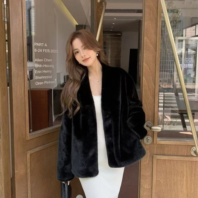 丽姐私人订制时尚百搭女士貂绒外套气质轻奢遮肉显瘦2596