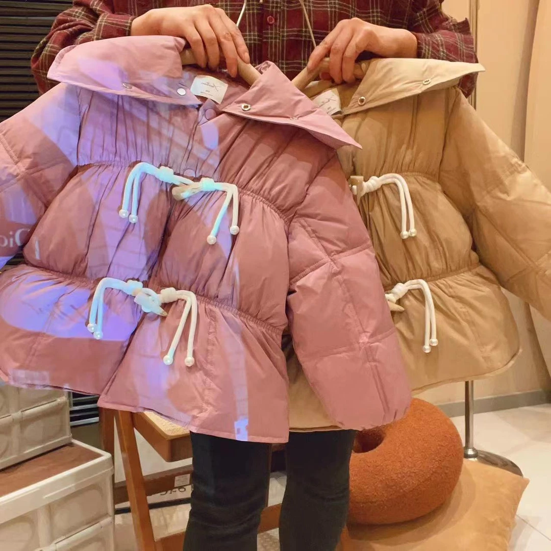 HHkids女童羽绒服白鸭绒2023冬加厚中长款儿童外套加厚防风FMY710