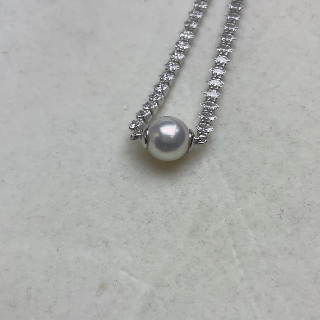 手绳银S925镶嵌海水珍珠