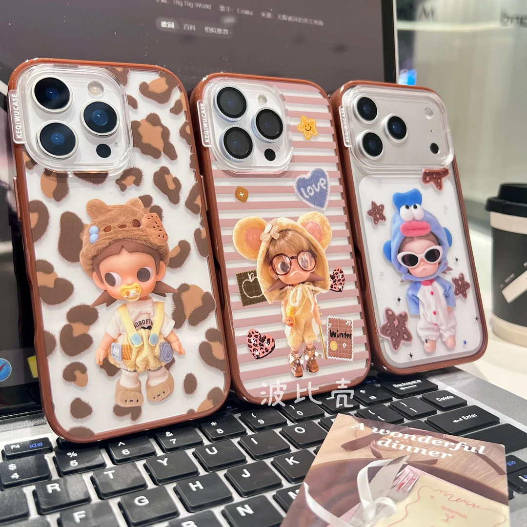卡通创意酷拽女孩磨砂亚克力适用于苹果手机壳iphone17pro全包/16