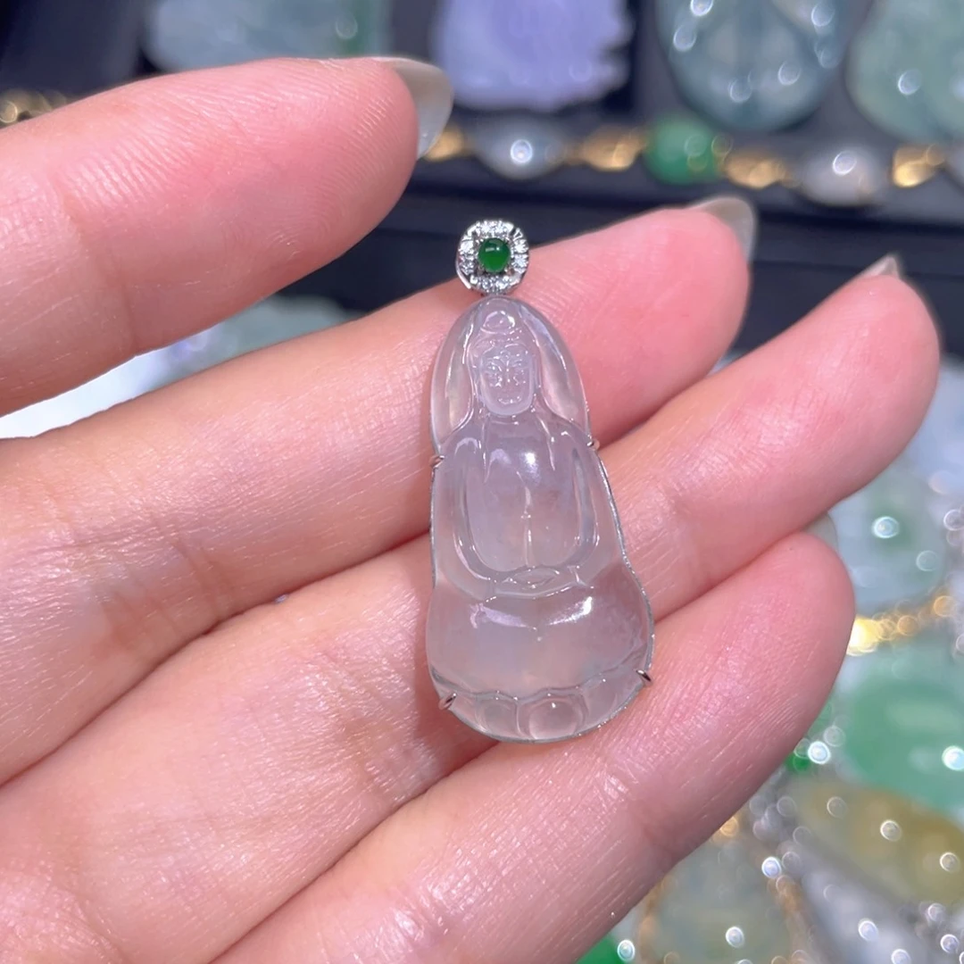 颈饰18K金镶嵌翡翠翡翠