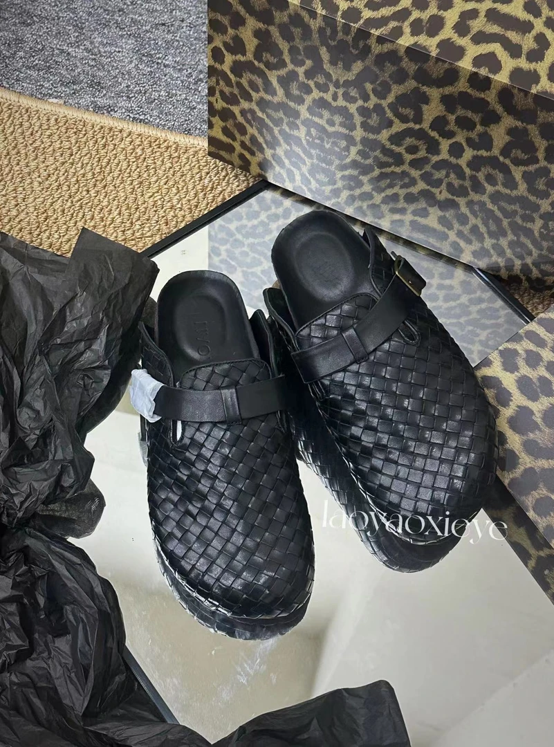 编织马皮博肯”高级复古手工 擦色时尚百搭女鞋