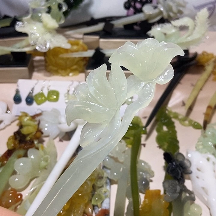岫玉未镶嵌发簪岫玉