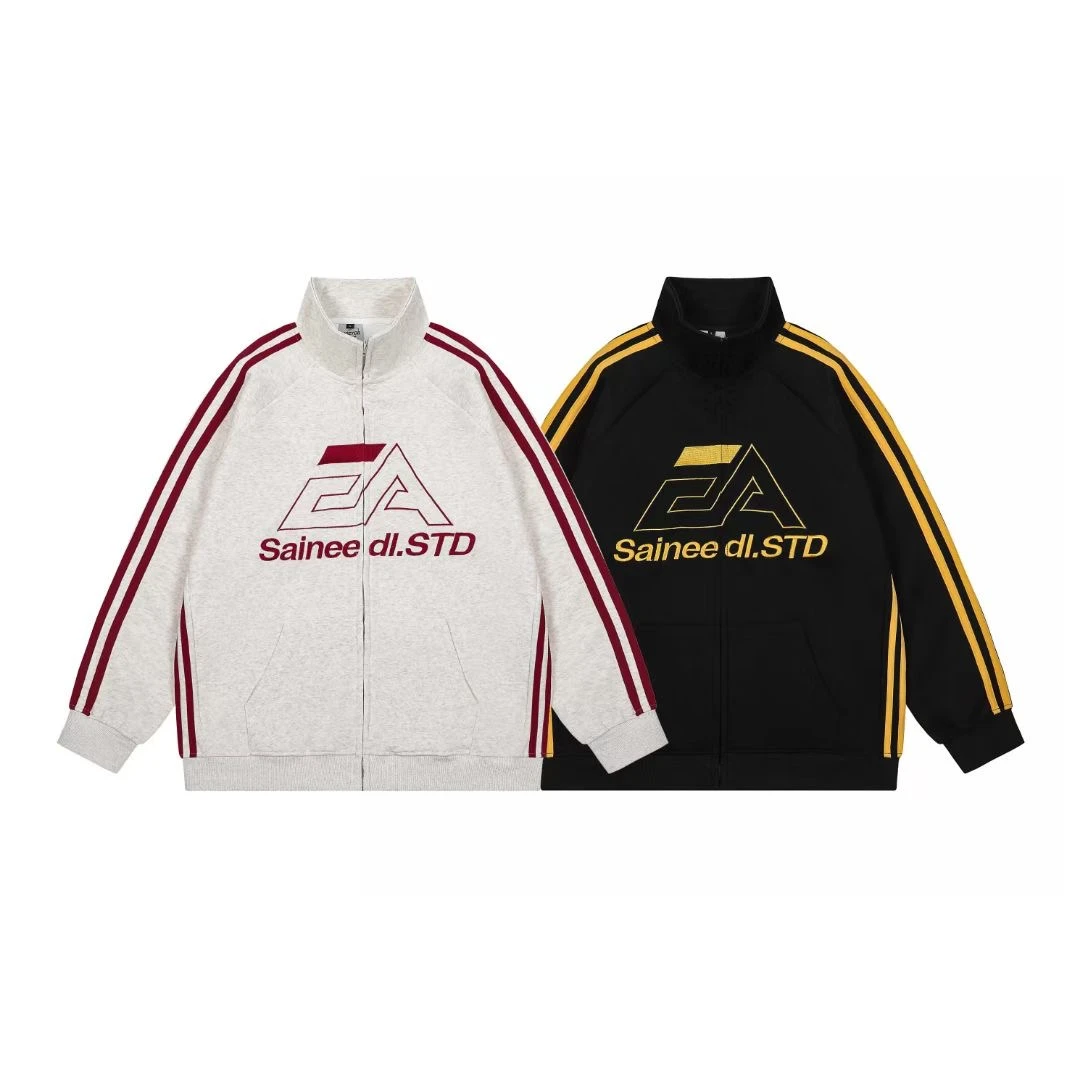 配色真的好看！480克重磅美式杠边拉链卫衣男女同款