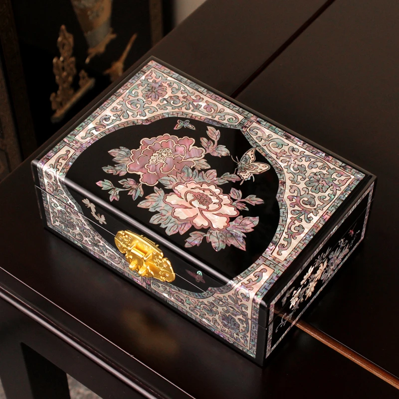 漂亮蓉永隆号21贝壳螺钿镶嵌首饰盒新中式国风非遗产品