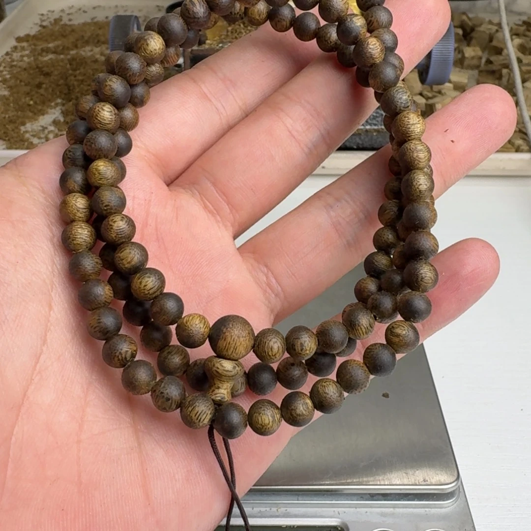 快***铁沉香手串绿奇楠沉香手串0.6规格13克+