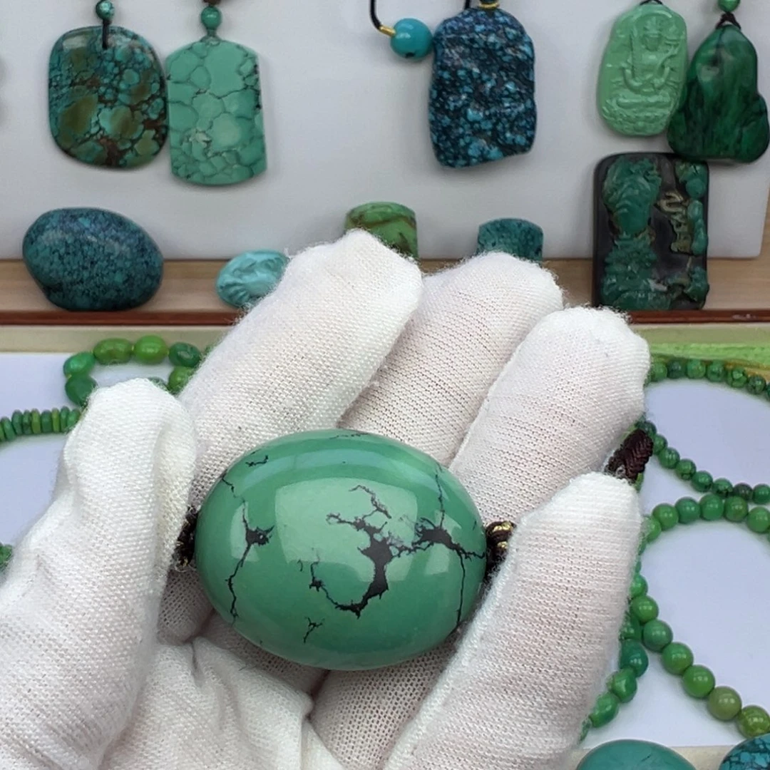 湘***人菜籽绿扁珠网花吊坠28mm兰