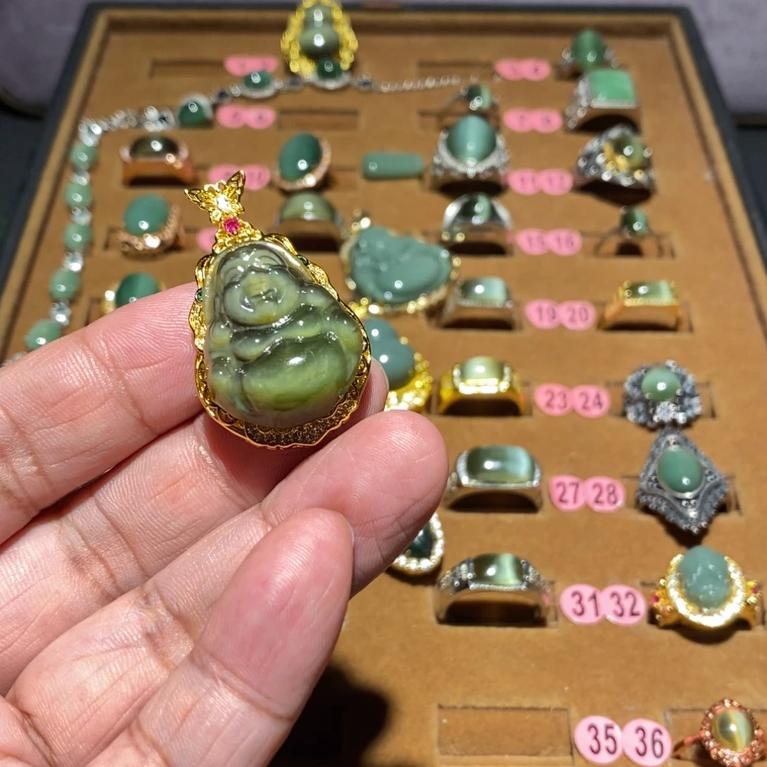 和田玉（碧玉）未镶嵌颈饰用****3