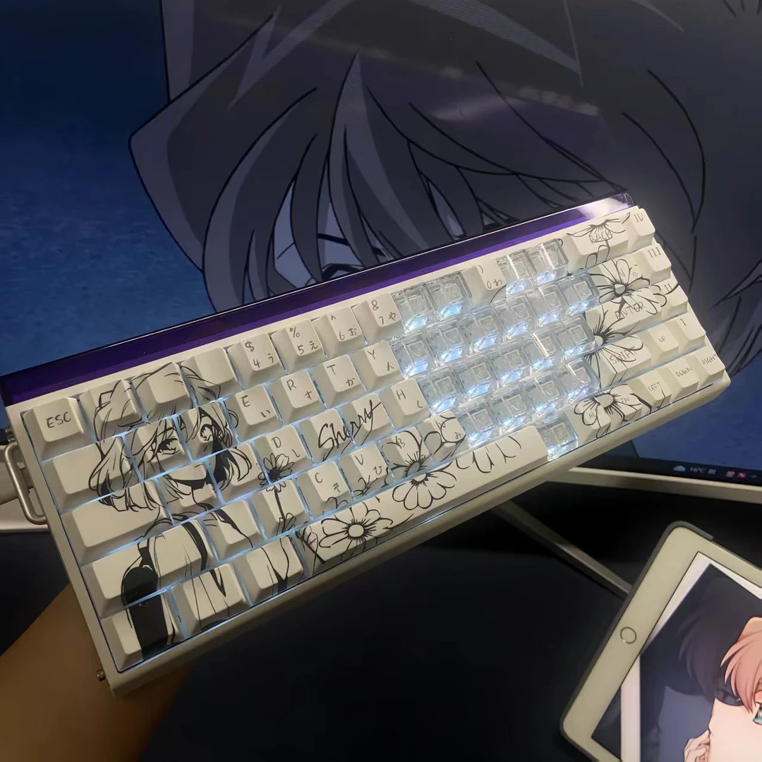 文绍灰原哀键帽二次元主题键帽高度PBT正刻适配60 65 68键盘ace68