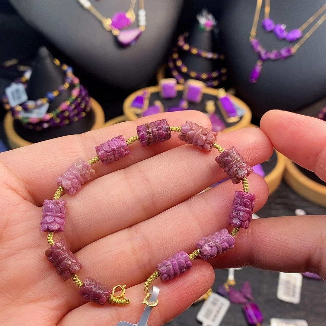 苏纪石（舒俱来）18K金镶嵌手串