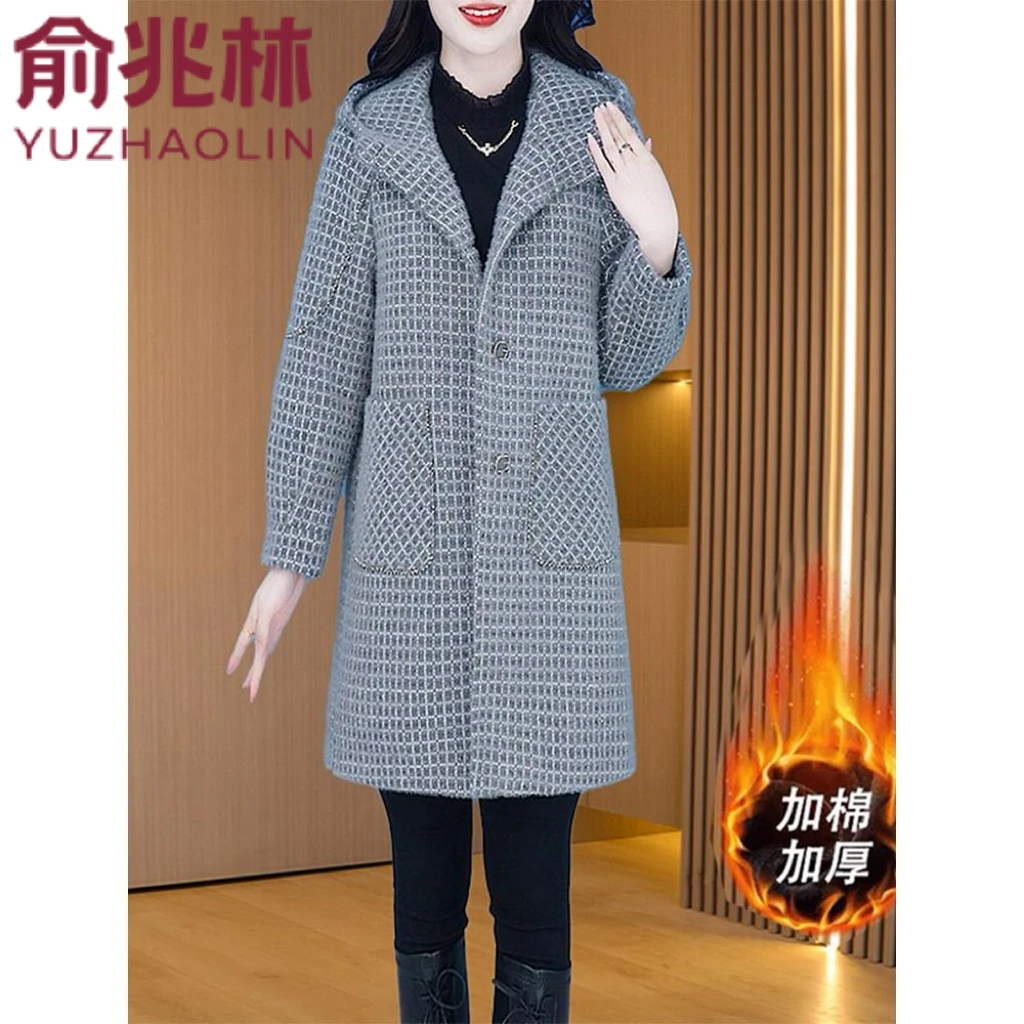 中长款风衣女款2024新款加棉加厚外套女秋冬Q小个子休闲毛呢大衣