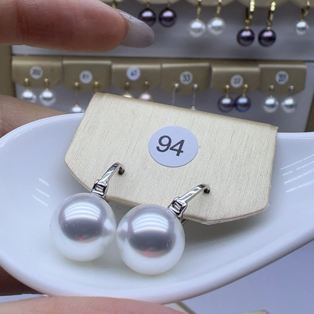 淡水珍珠耳饰银S925镶嵌