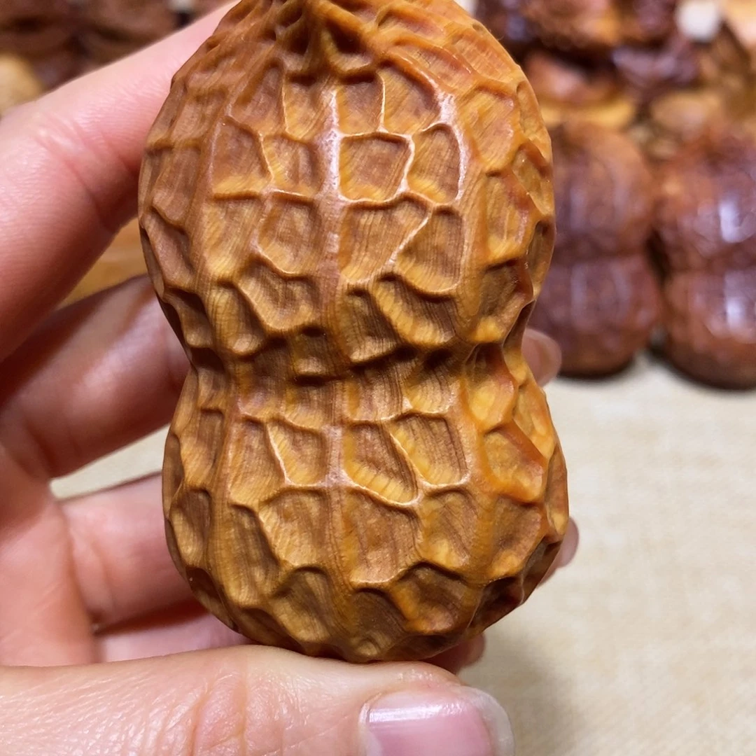 柏木（崖柏）老*瘩崖柏手把件，花生