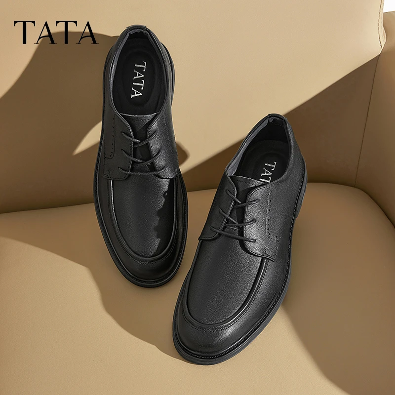 TATA他她商务休闲皮鞋男士真皮德比鞋结婚新郎鞋2025春新72W25AM5