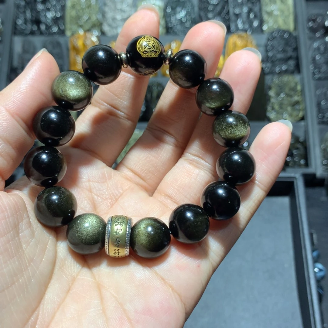 黑曜岩手链未镶嵌菜****狗