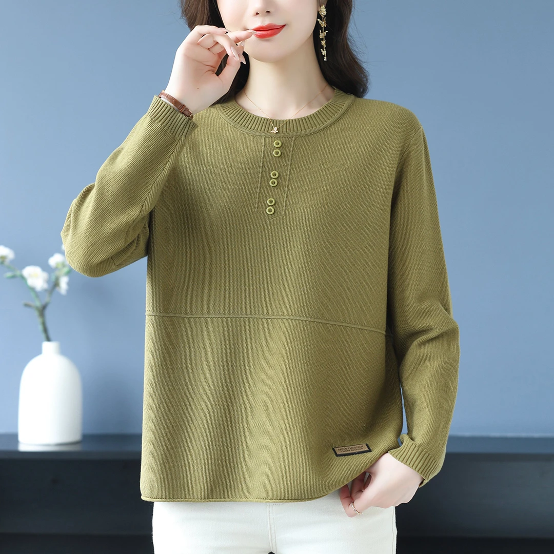 针织衫女2025新款秋冬内搭大码胖mm毛衣显瘦藏肉洋气打底上衣百搭