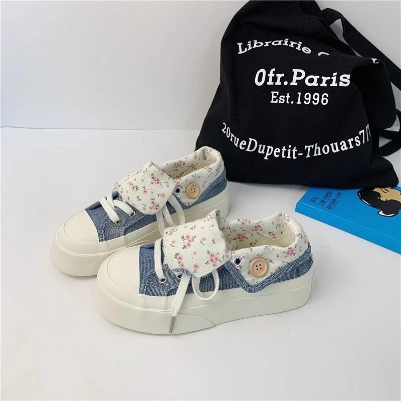 2025新款今年流行爆款韩版休闲女鞋两穿设计夏季薄款透气厚底帆布