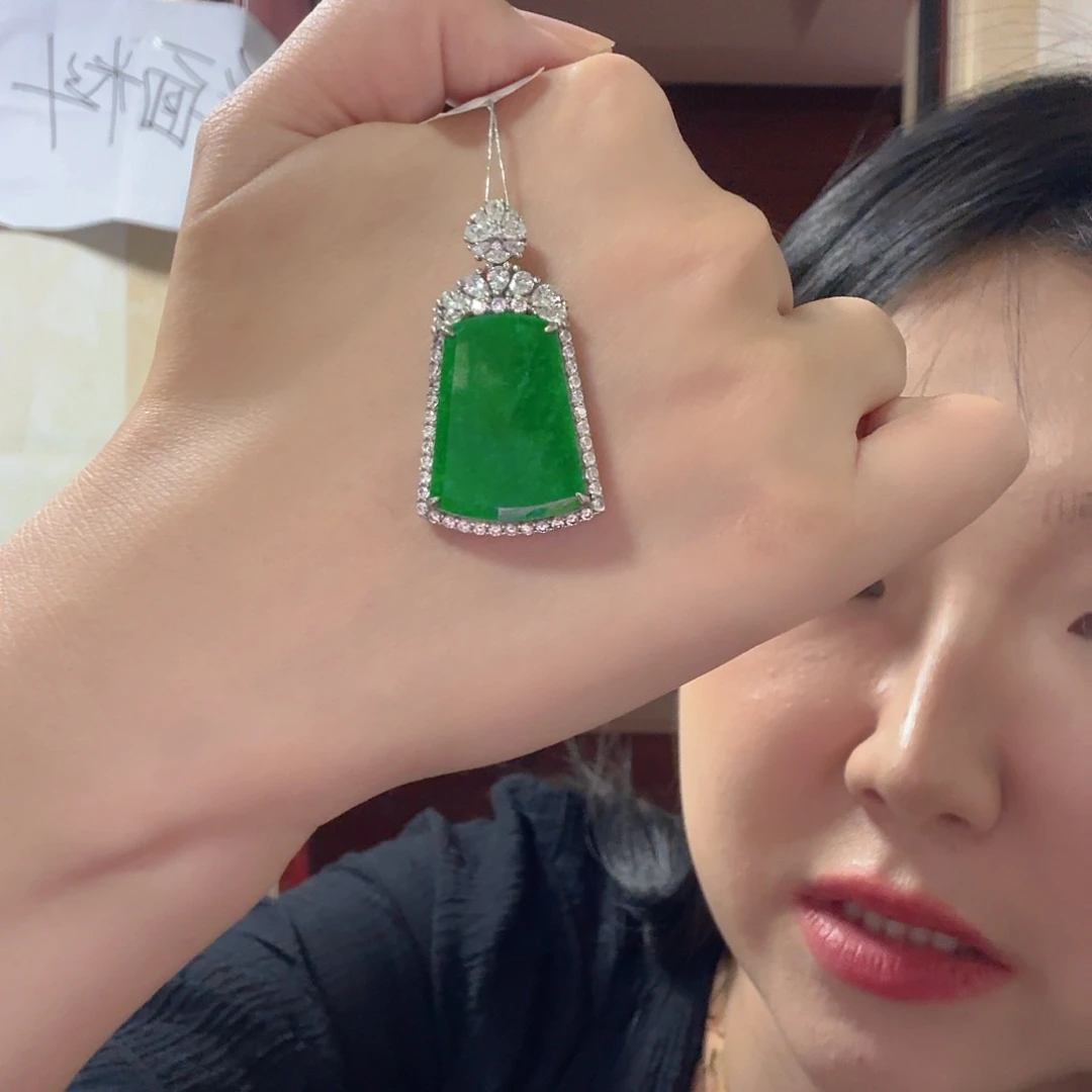 翡翠银S925镶嵌吊坠(不含链)吊坠