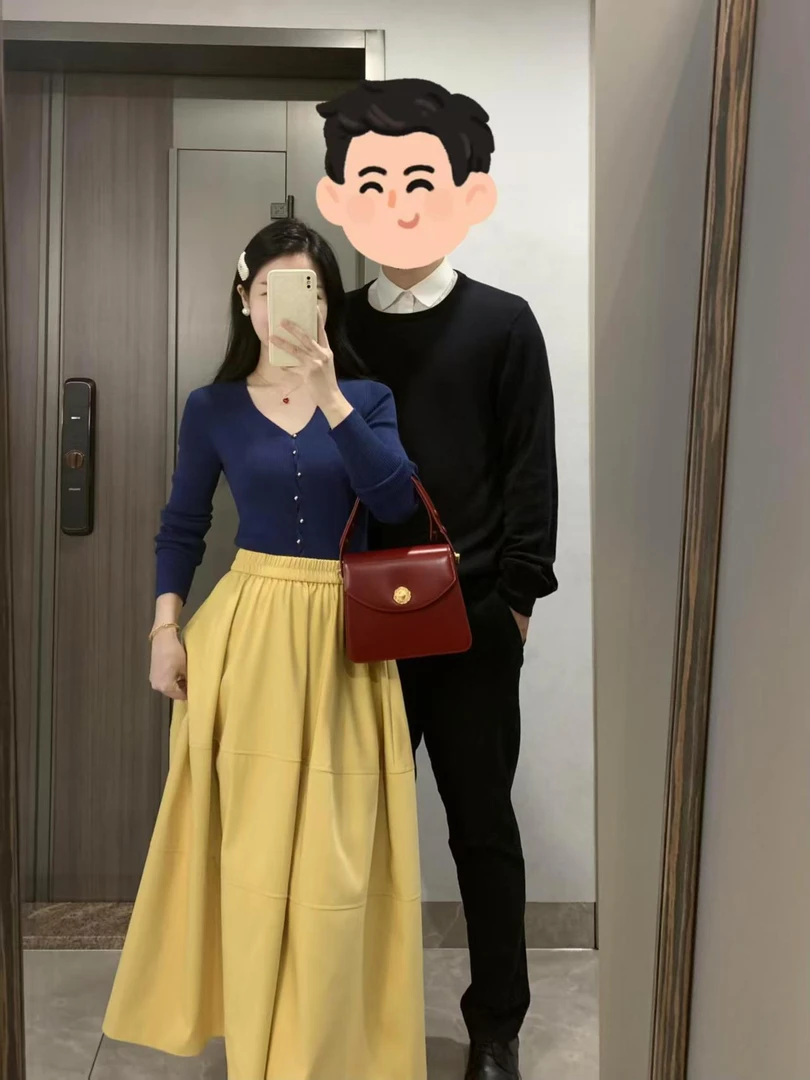蓝色针织开衫半身裙两件套时尚潮流女装2025年新款洋气时髦套装