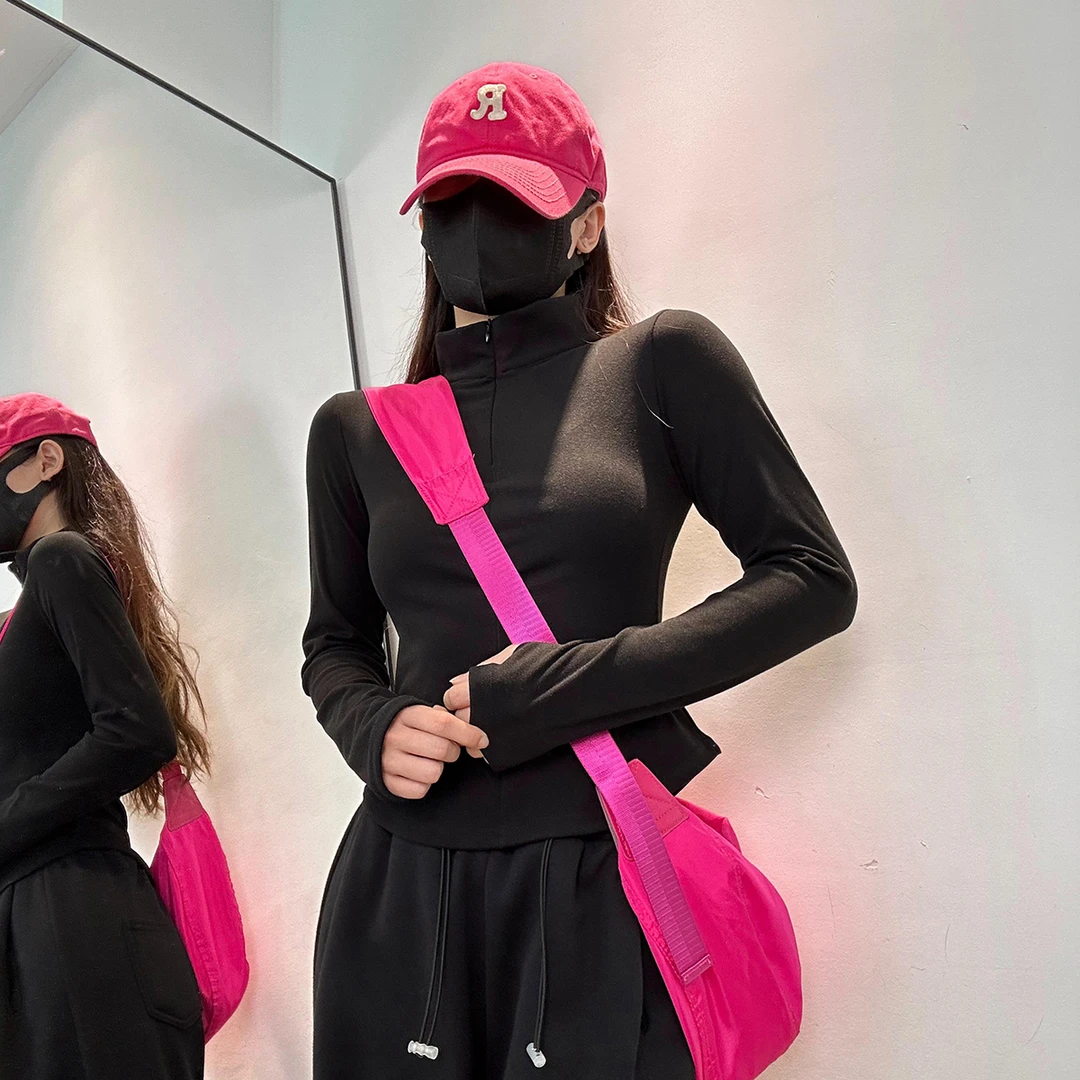 ADER JOJO新款2025春秋冬加绒打底衫女装内搭可外穿黑色T恤衣3038