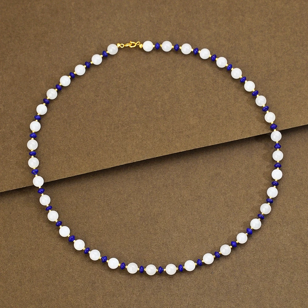 【瑾瑜】18K白玉青金石项链（40公分）45179