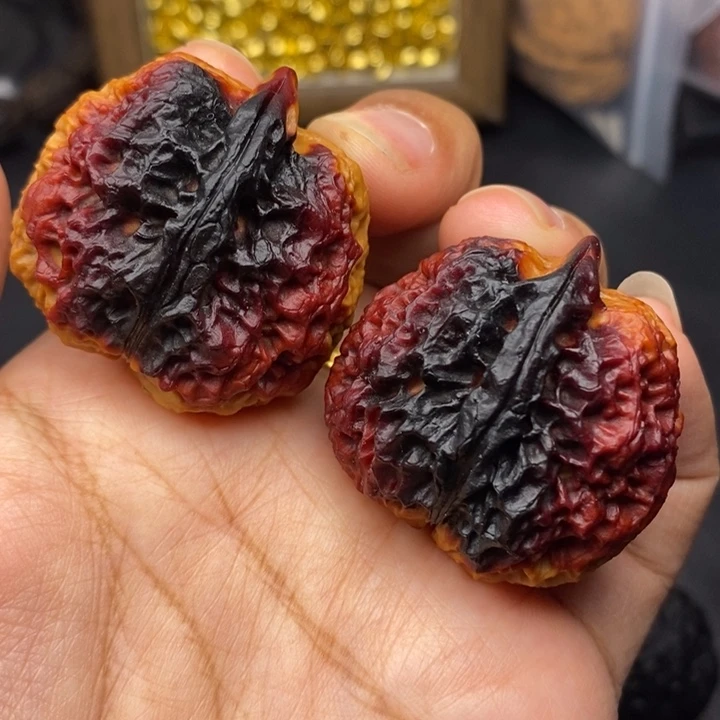 文玩核桃把件37尺铁狮子球