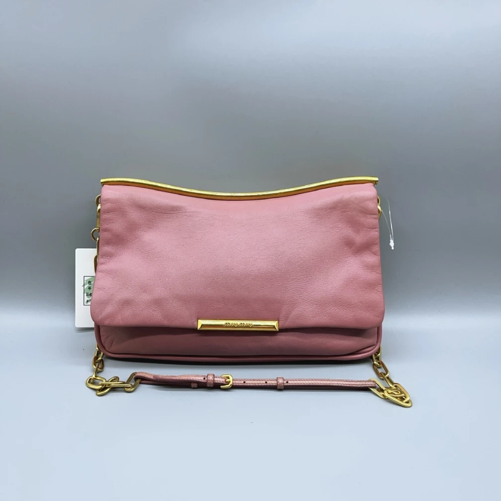 95新 MIU MIU/缪缪  粉色单肩链条包 1662 3841