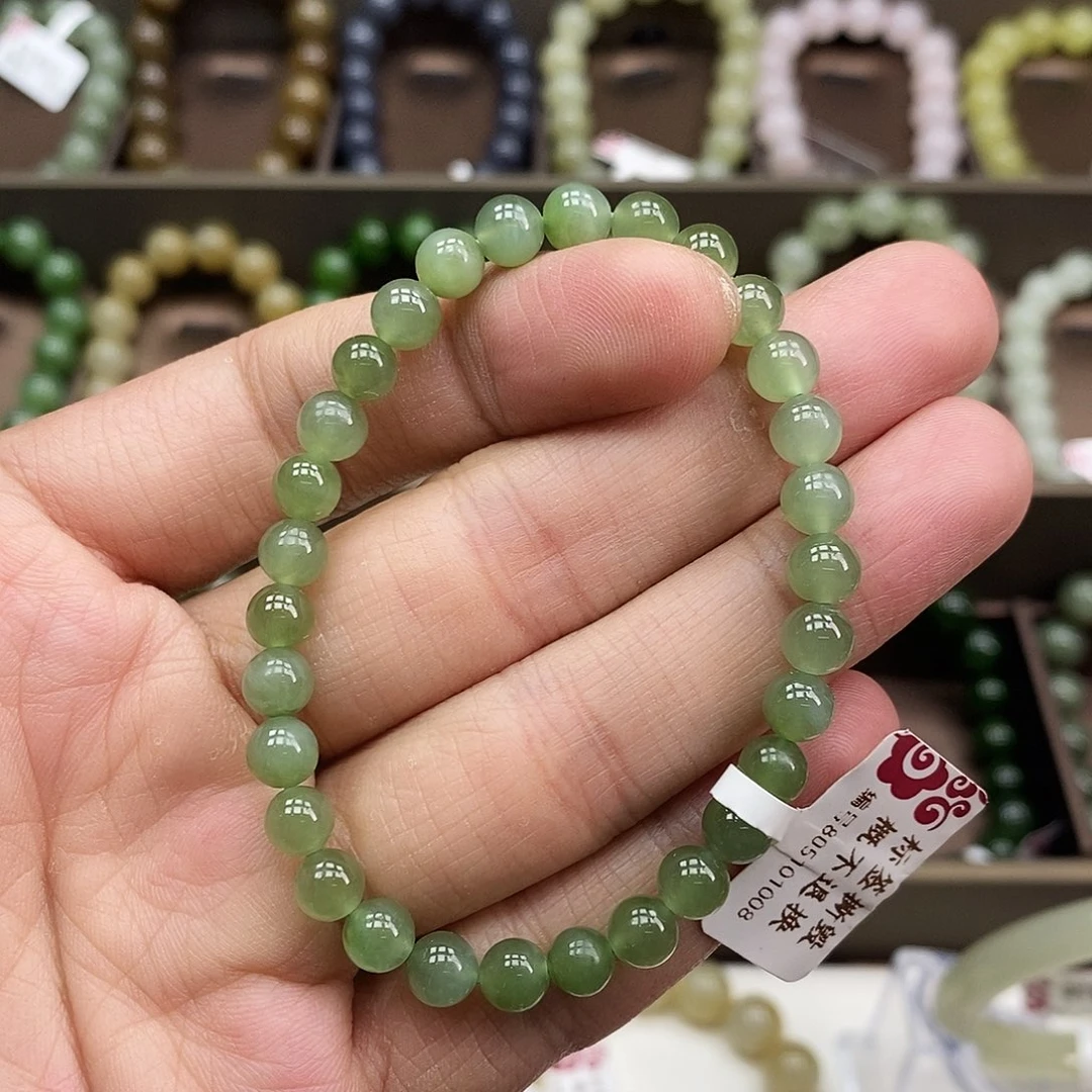 和田玉未镶嵌手串碧玉6