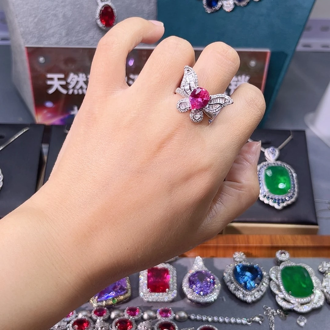 戒指蓝宝石银S925镶嵌158