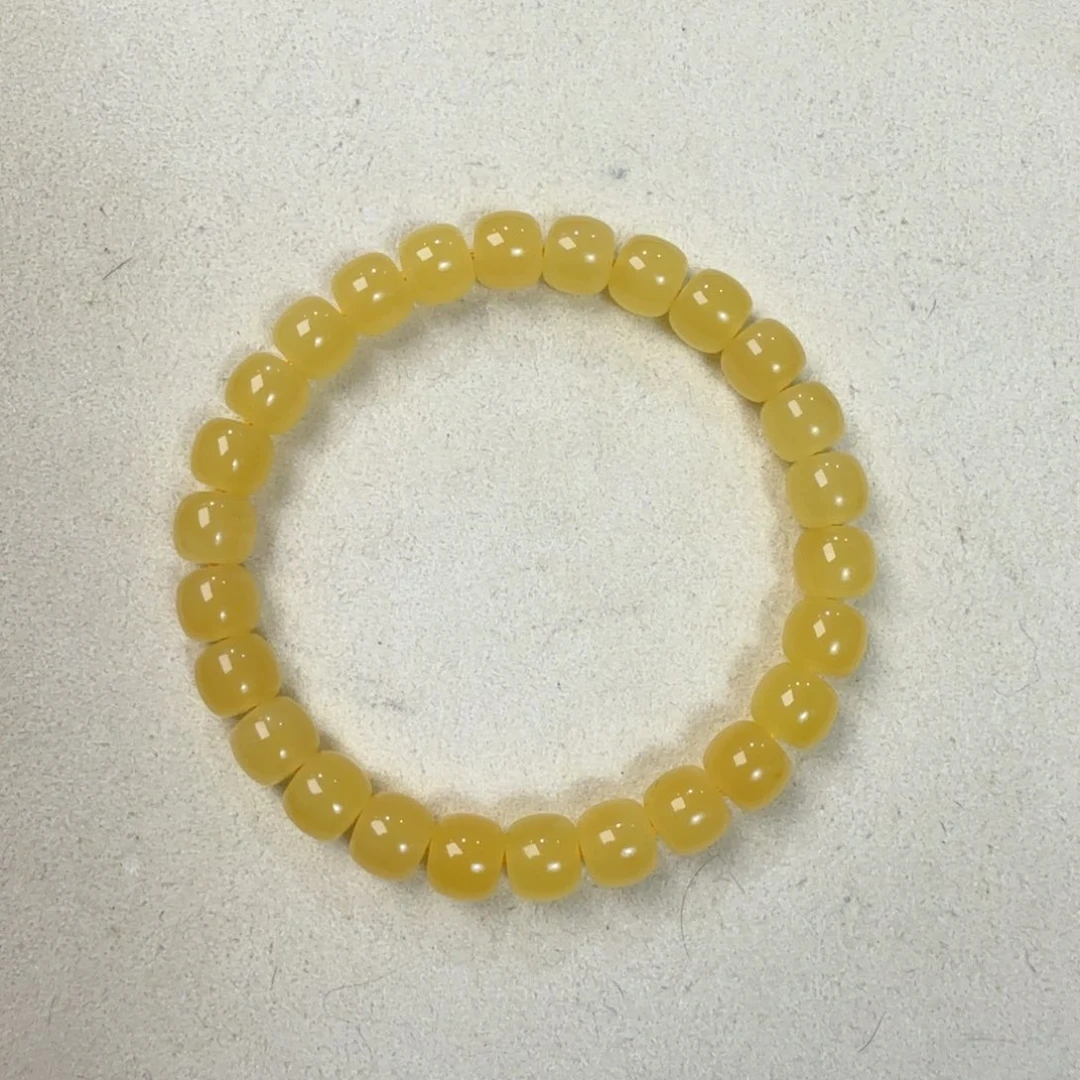 手链蜜蜡未镶嵌8+焦皮料鸡油红精工老型手串